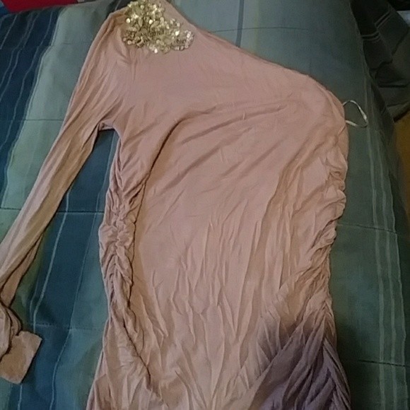 Beautiful 1 sleeve lilac shirt with rhinestone - Picture 3 of 3